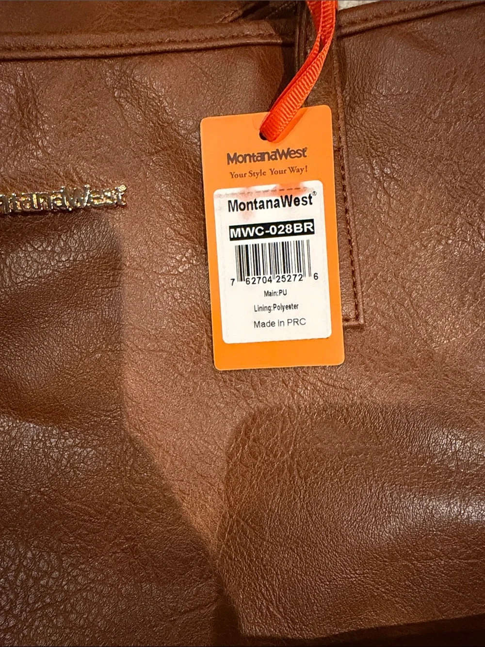 Montana West Brown Leather Tote
